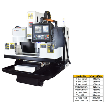400kg Verticale het Malenmachine 950mm van Max Load CNC X-Asreis voor Metaal het Maken
